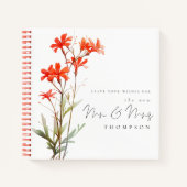 Wildflower Nieuwe Mr. Mrs. Naam Bruiloft Gastenboe Notitieboek (Voorkant)