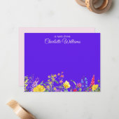 Wildflower Note Cards Notitiekaartje (Voorkant / Achterkant in situ)