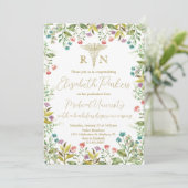 Wildflower Nursing Afstudeerfeest Kaart (Staand voorkant)
