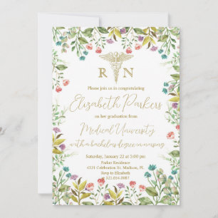 Wildflower Nursing Afstudeerfeest Kaart