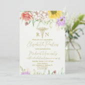 Wildflower Nursing Afstudeerfeest RN Kaart (Staand voorkant)