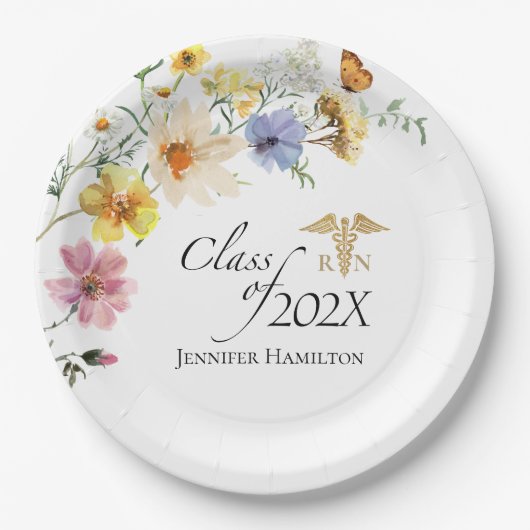 Wildflower Nursing School | Klasse van Afstuderen Papieren Bordje (Voorkant)