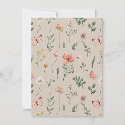 Wildflower "O" Hoge Stoel Bunting Banner Kaart (Achterkant)