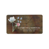 Wildflower Oak Wood Weddenschap Etiket (Voorkant)