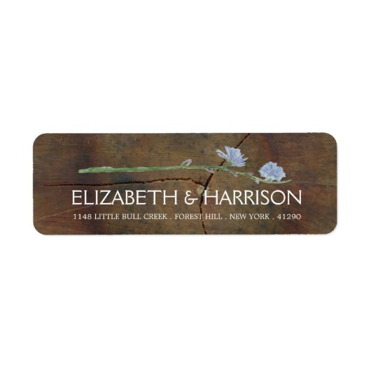 Wildflower Oak Wood Weddenschap Etiket (Voorkant)