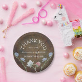 Wildflower Oak Wood Weddenschap Papieren Bordje (Feest)