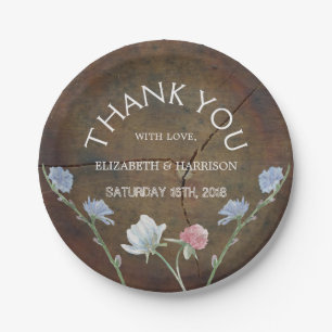 Wildflower Oak Wood Weddenschap Papieren Bordje