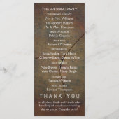 Wildflower Oak Wood Weddenschap Programma Programmakaart (Achterkant)