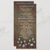 Wildflower Oak Wood Weddenschap Programma Programmakaart (Voorkant / Achterkant)