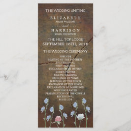 Wildflower Oak Wood Weddenschap Programma Programmakaart