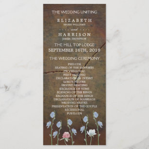 Wildflower Oak Wood Weddenschap Programma Programmakaart