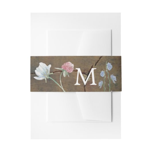 Wildflower Oak Wood Weddenschap Uitnodigingen Wikkel (Voorkant Voorbeeld)