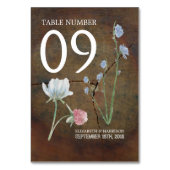 Wildflower Oak Wood Wedding Table No. Kaart (Achterkant)