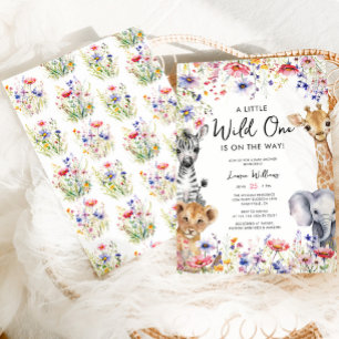 Wildflower Oerwoud Safari Dieren Meisje Baby showe Kaart