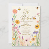 Wildflower Oh Babee Mama naar Bee Baby shower Kaart (Voorkant)