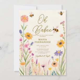 Wildflower Oh Babee Mama naar Bee Baby shower Kaart