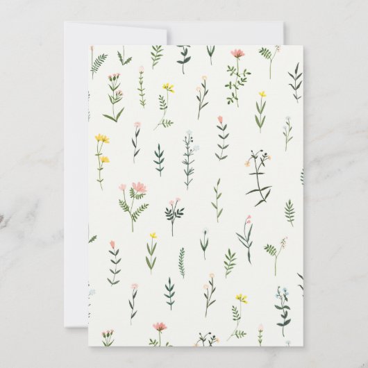 Wildflower Oh Baby Girl Baby shower Kaart (Achterkant)