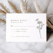 Wildflower Olijf Groen Bruiloft RSVP Kaart
