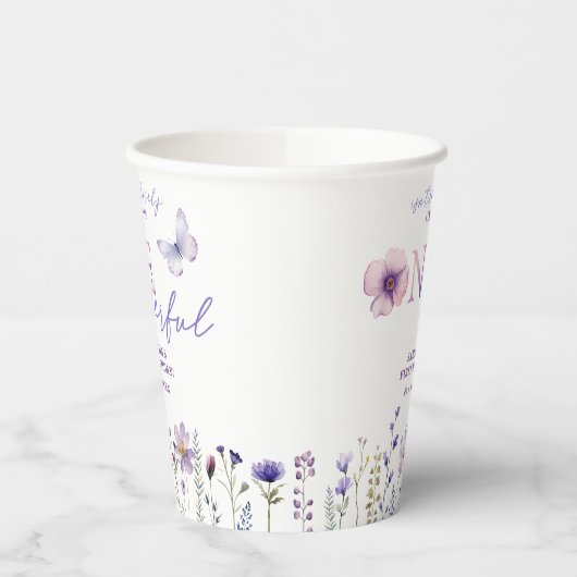 Wildflower Onederful 1e verjaardag Papieren bekers (Links)