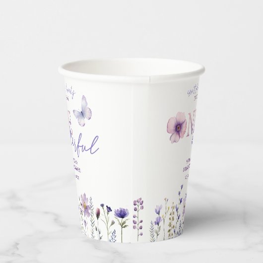 Wildflower Onederful 1e verjaardag Papieren bekers (Rechts)