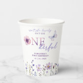 Wildflower Onederful 1e verjaardag Papieren bekers (Voorkant)