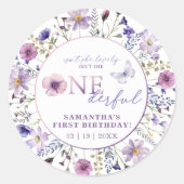 Wildflower ONEderful 1st Birthday Party Sticker (Voorkant)