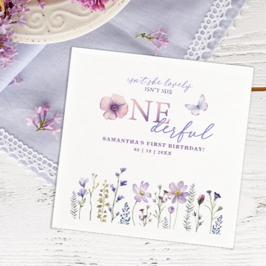 Wildflower Onederful 1st Verjaardagsfeest servette Servet