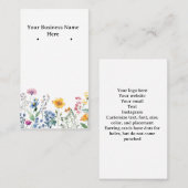 Wildflower oorbellen kaarten/visitekaartjes visitekaartje (Voorkant / Achterkant)