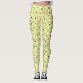 Wildflower op gele print All-Over-Print Leggings