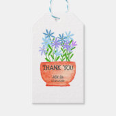 Wildflower op pot botanische verjaardag dank u cadeaulabel (Voorkant)