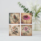 Wildflower op verontruste achtergrond feestdagenkaart (Staand voorkant)