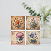 Wildflower op  verontruste achtergrond feestdagenkaart (Staand voorkant)