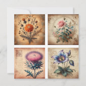 Wildflower op  verontruste achtergrond feestdagenkaart (Voorkant)