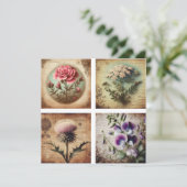 Wildflower op verontruste achtergrond feestdagenkaart (Staand voorkant)