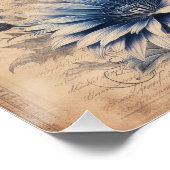 Wildflower op  verontruste achtergrond perfect poster (Hoek)