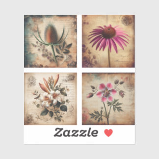 Wildflower op verontruste achtergrond sticker