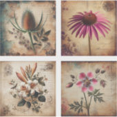 Wildflower op verontruste achtergrond sticker (Voorkant)