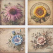 Wildflower op verontruste achtergrond sticker (Voorkant)