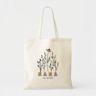 Wildflower Opgericht Jaar Nieuw-Nana Tote Bag