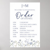 Wildflower Orde van evenementen Trouwbord poster (Voorkant)