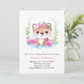 Wildflower Otter Whimsical Meisje Baby shower Kaart (Staand voorkant)