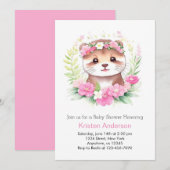 Wildflower otteravontuur wacht op meisje Baby show Kaart (Voorkant / Achterkant)