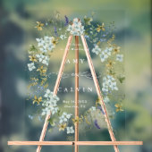 Wildflower Ovaal Krans Lijst bruiloft Welkom Acryl Bord (Neutraal)