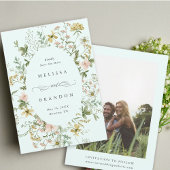 Wildflower Ovaal Lijst Bruiloft Foto Mint Save The Date