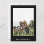 Wildflower ovaal Lijst bruiloft foto zwart Save The Date (Achterkant)