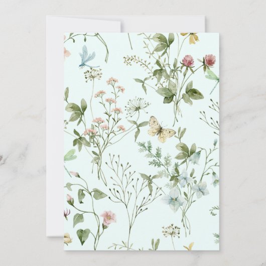 Wildflower Ovaal Lijst Bruiloft Munt Kaart (Achterkant)