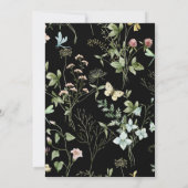 Wildflower Ovaal Lijst Bruiloft Zwart Kaart (Achterkant)