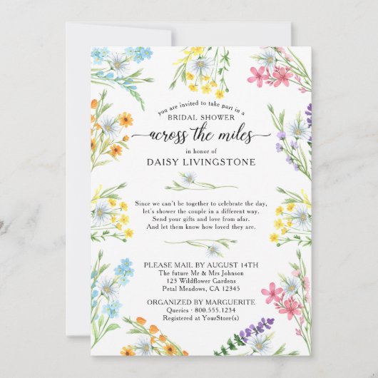 Wildflower Over de Miles Vrijgezellenfeest per Mai Kaart (Voorkant)