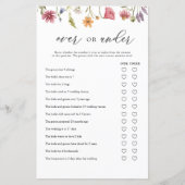 Wildflower Over- of Onder Bruiloftfeest Spelkaarte (Voorkant)