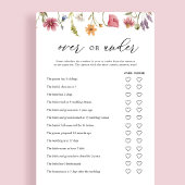 Wildflower Over- of Onder Bruiloftfeest Spelkaarte